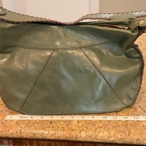 BOHO green leather bag